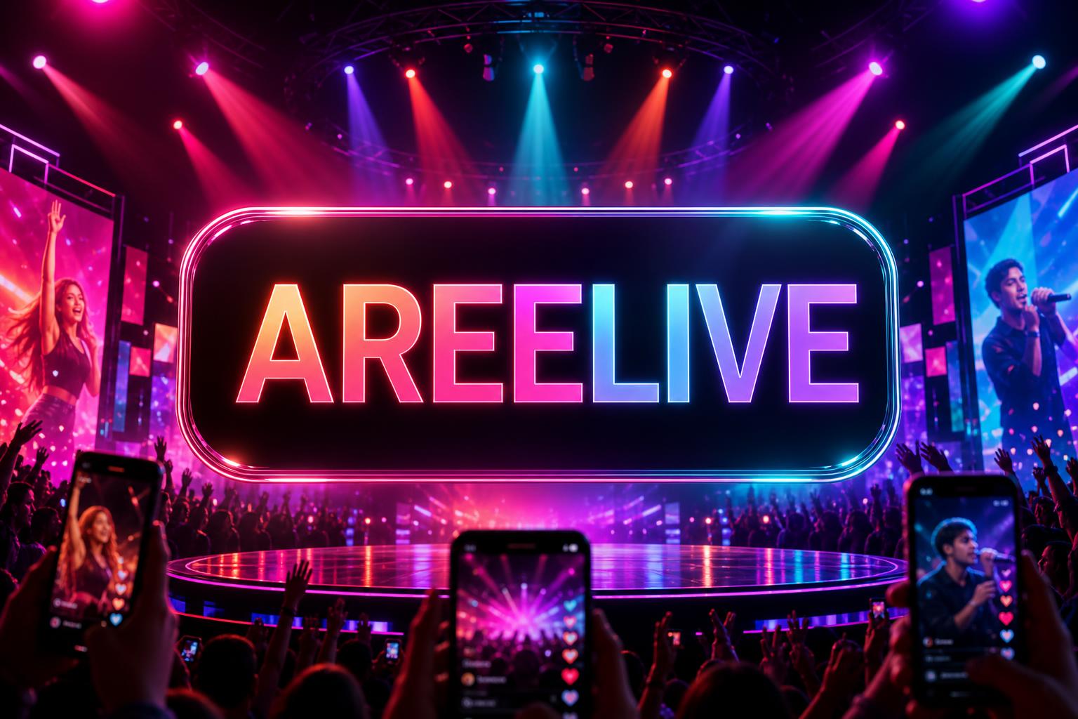 AreeLive streaming stage with neon lights